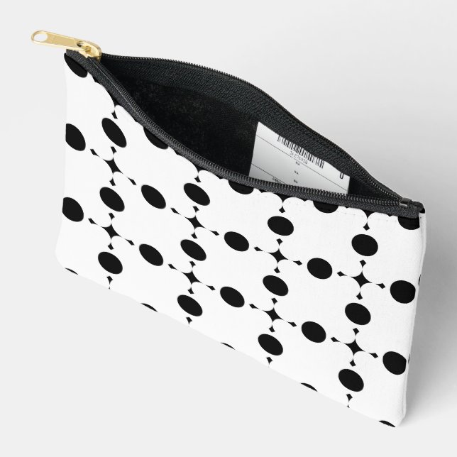 Pochette À Accessoires Pois noirs, Motif à points Polka, points, pointill (Ouvrir)