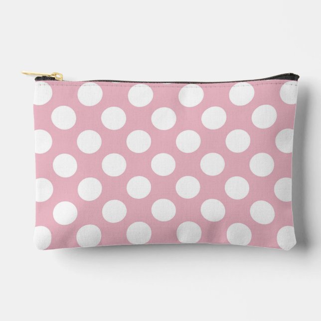 Pochette À Accessoires Pois roses, Motif Pointe Polka, Points, Pointe (Recto)
