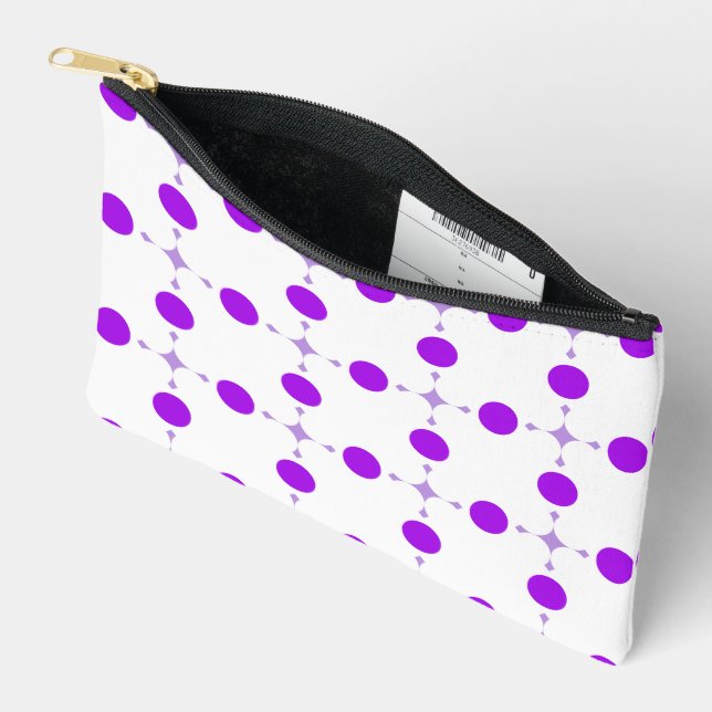 Pochette À Accessoires Pois violets, Motif à points Polka, points, pointi (Ouvrir)