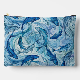 Pochette À Accessoires Poisson Bleu Mystique Flowing Harmony