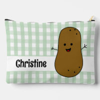Pommes de terre marron Gingham vert personnalisé
