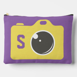 Pochette À Accessoires Pop Art Caméra Jaune violet Monogramme