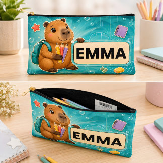 Pochette À Accessoires Porte-clés personnalisé en forme de capybara pour 