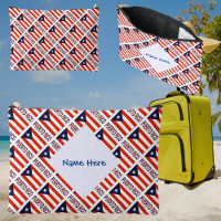 Porto Rico Drapeau Portoricain Carreaux Bleu Perso