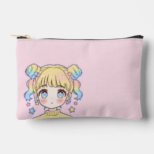 Pochette À Accessoires Portrait de fille étoile pastel Kawaii