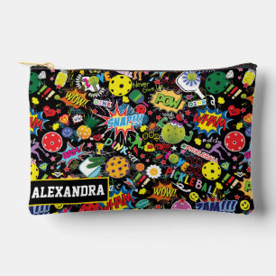 Pochette À Accessoires Pose de volley-ball de volley-ball de texte person