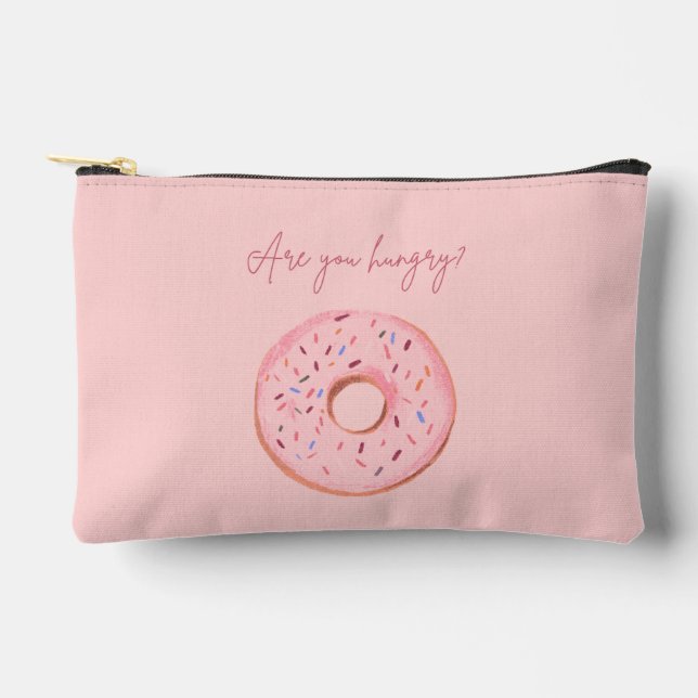 Pochette À Accessoires Pouch à Donut - "As-tu faim ?" 🍩 💞 (Recto)