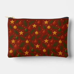 Pochette À Accessoires Pouch Accessoire de Noël Rouge - Vacances Classiqu