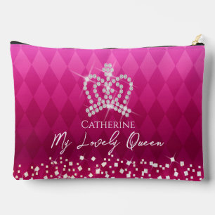 Pochette À Accessoires Pouch Accessoire Rouge Couronne brillant