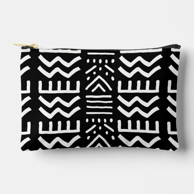 Pochette À Accessoires Pouch de conception tribale africaine de Bogolan (Recto)