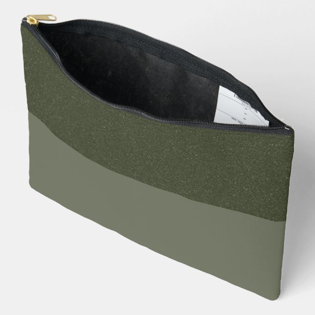 Pochette À Accessoires Poussée personnalisée verte Moss Duo Invertie (Ouvrir)