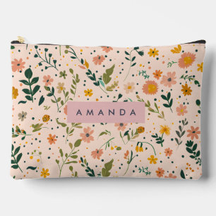 Pochette À Accessoires Prairie de Fleurs Sauvages Fantaisiste Personnalis
