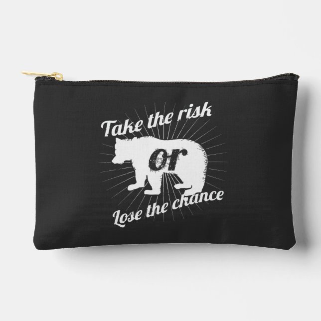 Pochette À Accessoires Prenez le Risque – Citation Motivation Ours Graphi (Recto)