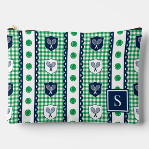Pochette À Accessoires Préparation Tennis Crête Gingham - Vert & Marine