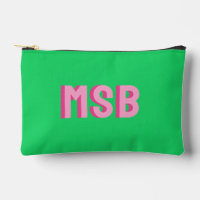 Préppy Monogramme Bloc Ombre Rose Vert, Personnali