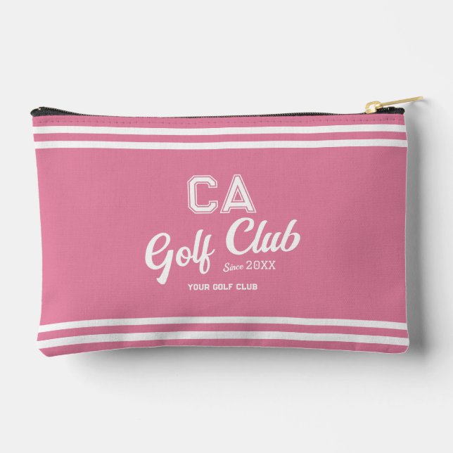 Pochette À Accessoires Preppy Pink Golf Club Custom Crest (Verso)