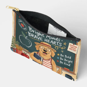 Pochette À Accessoires Prêt à Apprendre Chien Enseignant Mignon Retour à