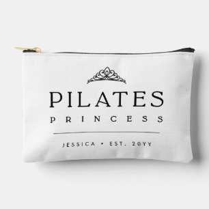 Pochette À Accessoires Princesse Pilates Simple Minimaliste Noir et Blanc