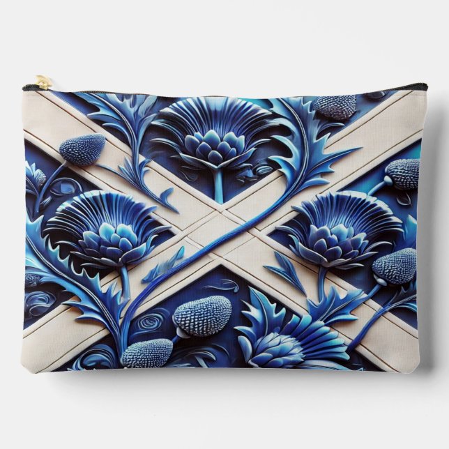 Pochette À Accessoires Print Cut Sew Bag with Scottish Thistles (Recto)