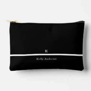 Pochette À Accessoires Professionnel minimaliste moderne noir et blanc