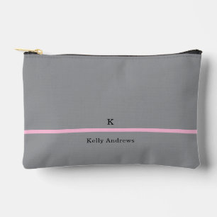 Pochette À Accessoires Professionnel Moderne Gris Rose Simple