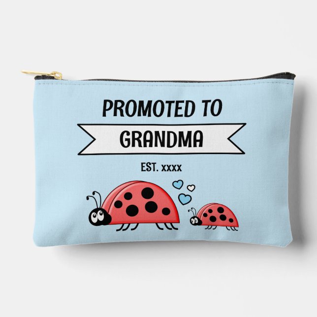 Pochette À Accessoires Promoted to Grandma ladybugs est year blue (Recto)