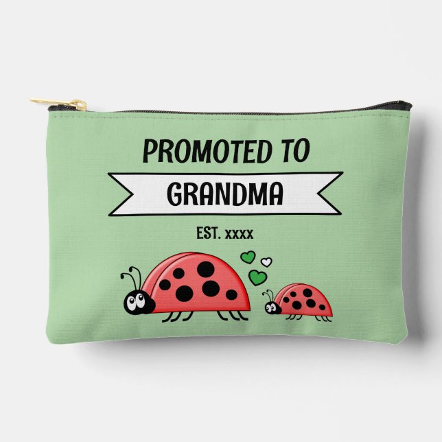 Pochette À Accessoires Promoted to Grandma ladybugs est year green (Recto)