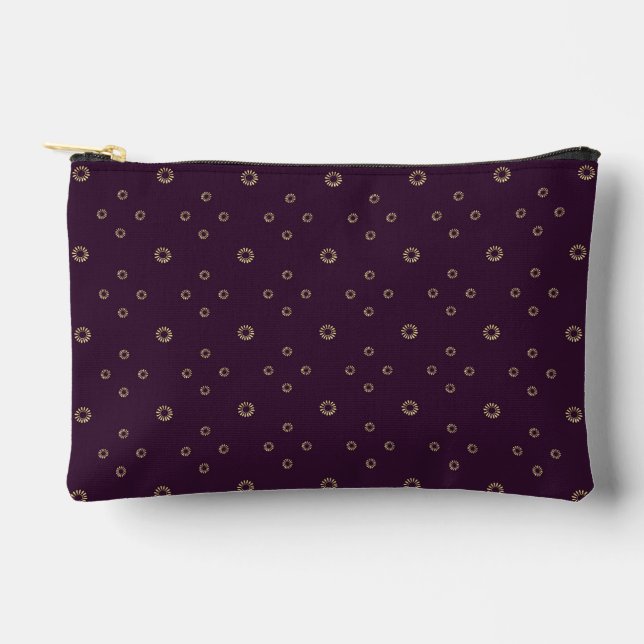 Pochette À Accessoires Prune | Soleil Zinnia Doré (Recto)