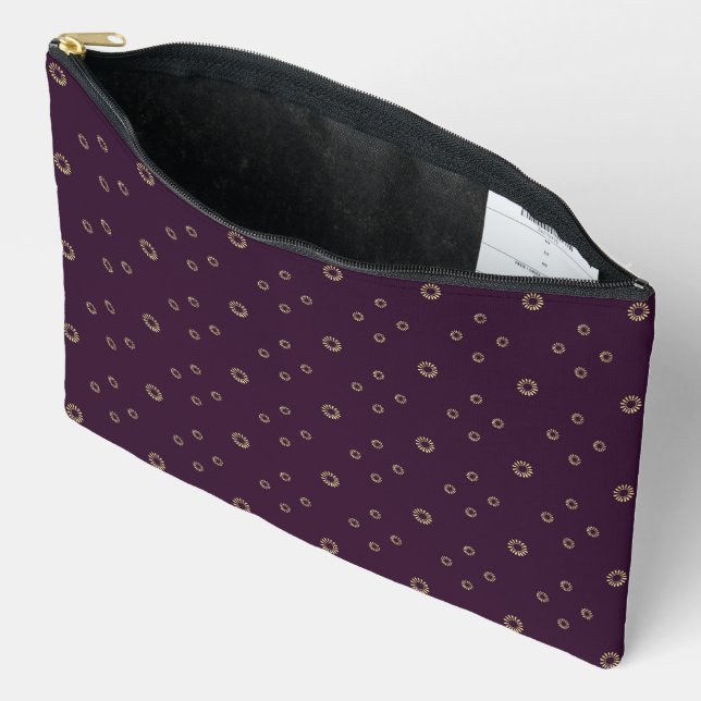 Pochette À Accessoires Prune | Soleil Zinnia doré (Ouvrir)