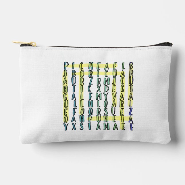 POCHETTE À ACCESSOIRES PUERTO RICO WORD SEARCH (Recto)