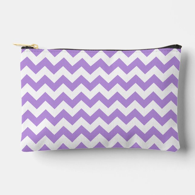 Pochette À Accessoires Purple Zigzag, Purple Chevron, Motif géométrique (Recto)