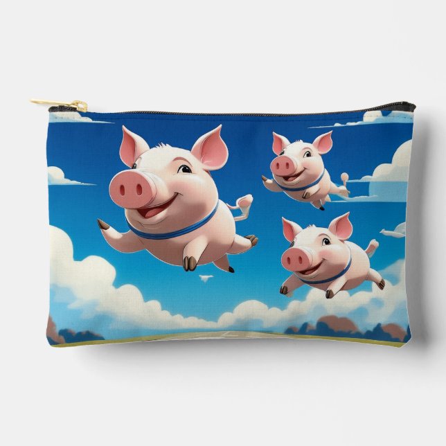 Pochette À Accessoires Quand les cochons volent drôles cochons ailés (Recto)