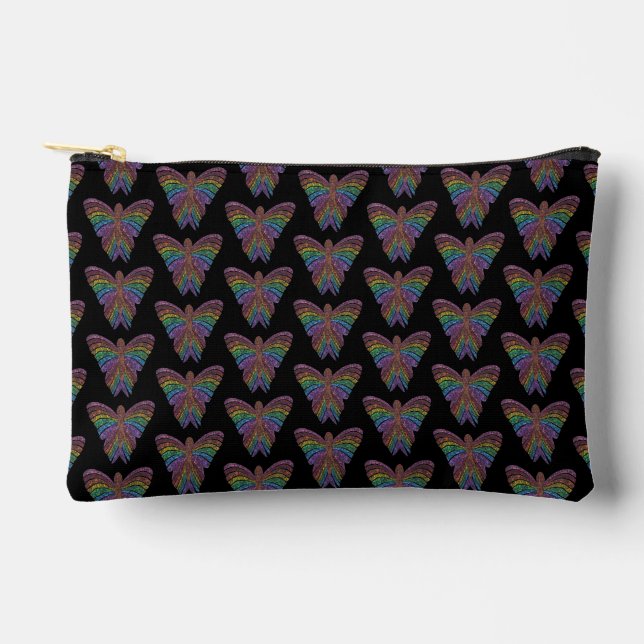 Pochette À Accessoires Rainbow Butterfly (black) - Accessories Pouch (Recto)
