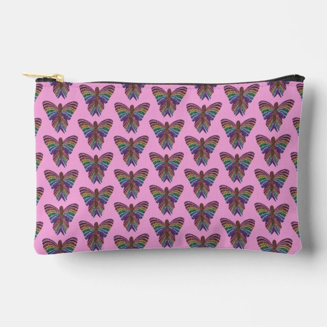 Pochette À Accessoires Rainbow Butterfly (pink) - Accessories Pouch (Recto)