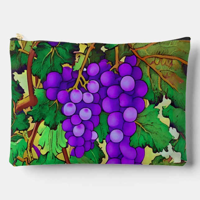 Pochette À Accessoires Raisins pourpres sur la vigne (Recto)