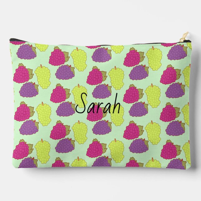 Pochette À Accessoires Raisins Rouge, Vert Et Violet (Verso)