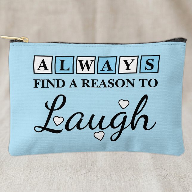Pochette À Accessoires Raison de rire blanc bleu (Créateur téléchargé)