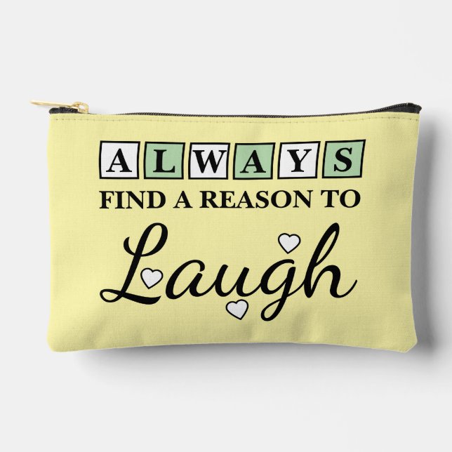 Pochette À Accessoires Raison de rire vert jaune (Recto)