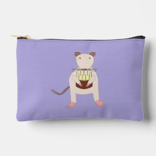 Pochette À Accessoires Rat de Siamese avec gâteau d'anniversaire