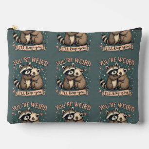 Pochette À Accessoires Raton laveur mignon et furet s'étreignent avec cit