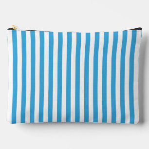 Pochette À Accessoires Rayoires verticales classiques bleu bébé clair et