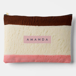 Pochette À Accessoires Rayure de glace napolitaine personnalisée