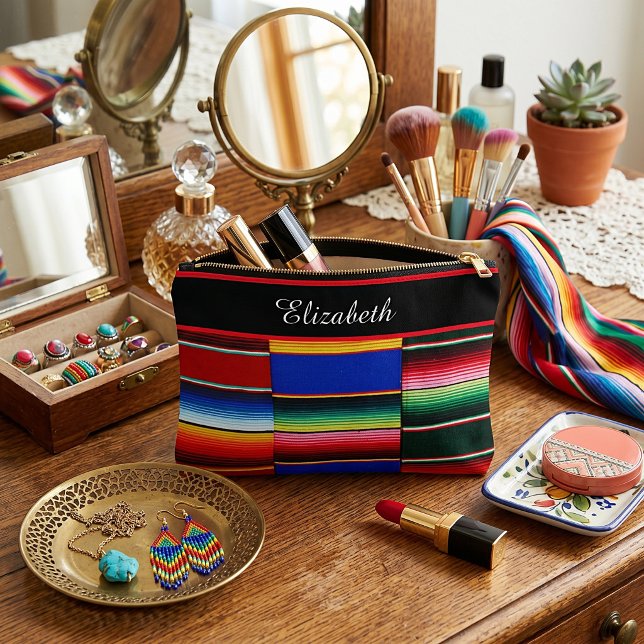 Pochette À Accessoires Rayure de serape personnalisée (Créateur téléchargé)