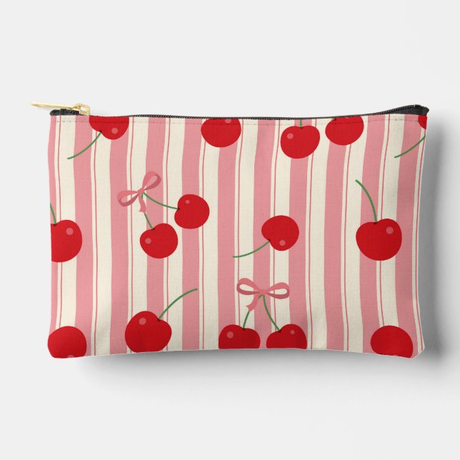 Pochette À Accessoires Rayure Ruban Cerise (Recto)