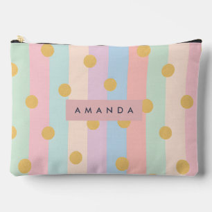 Pochette À Accessoires Rayures arc-en-ciel pastel personnalisées avec des