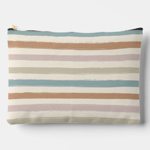 Pochette À Accessoires Rayures Brosse Boho Tons Terreux Sans Couture