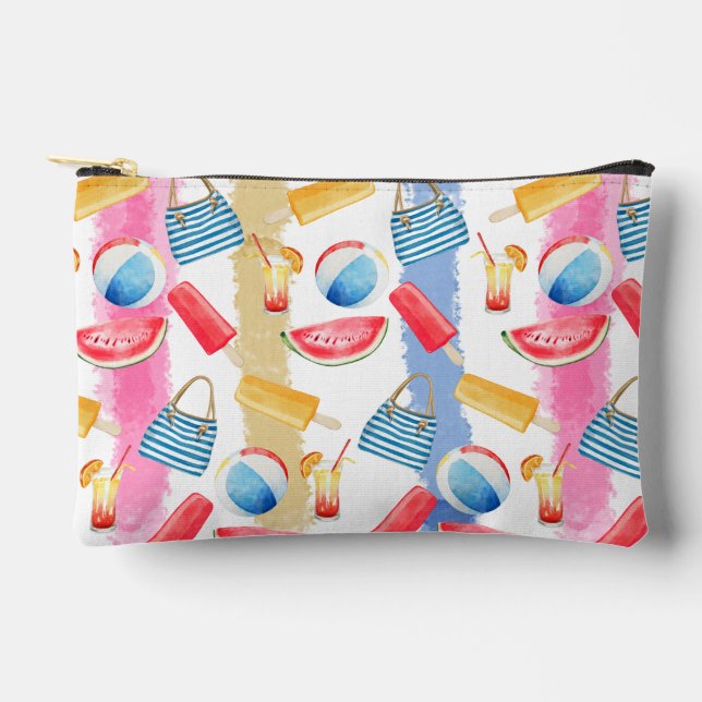 Pochette À Accessoires Rayures d'été de plage (Recto)