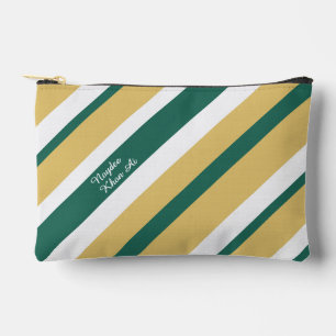 Pochette À Accessoires Rayures d'harmonie Vert Or Blanc (d)