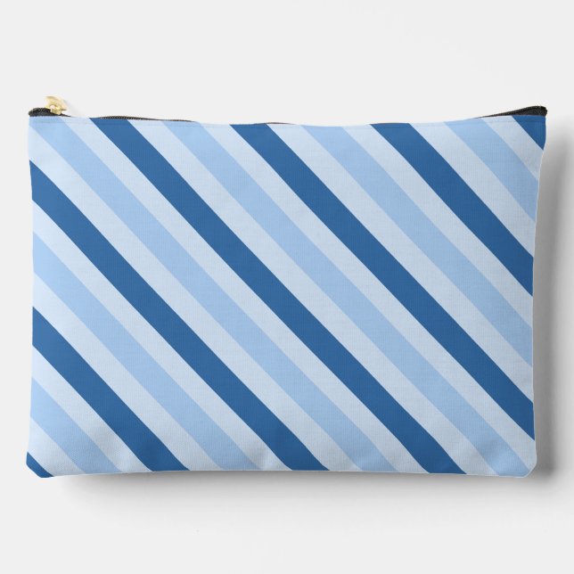 Pochette À Accessoires Rayures diagonales bleues (Recto)