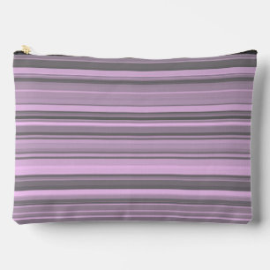 Pochette À Accessoires Rayures Grises Violettes Grandes